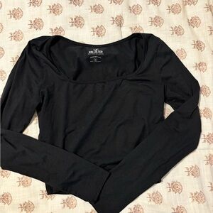 Hollister Black Fitted Long Sleeve Bodysuit